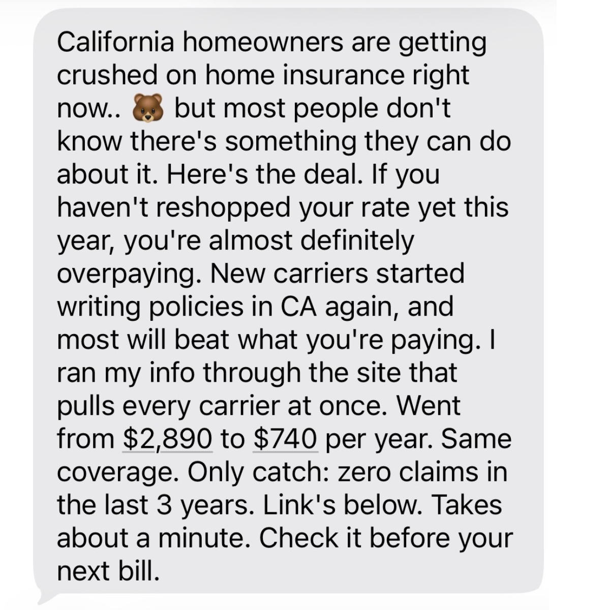 Christian Hall Facebook ad: Homeowners who switch can save up to $950 on average…