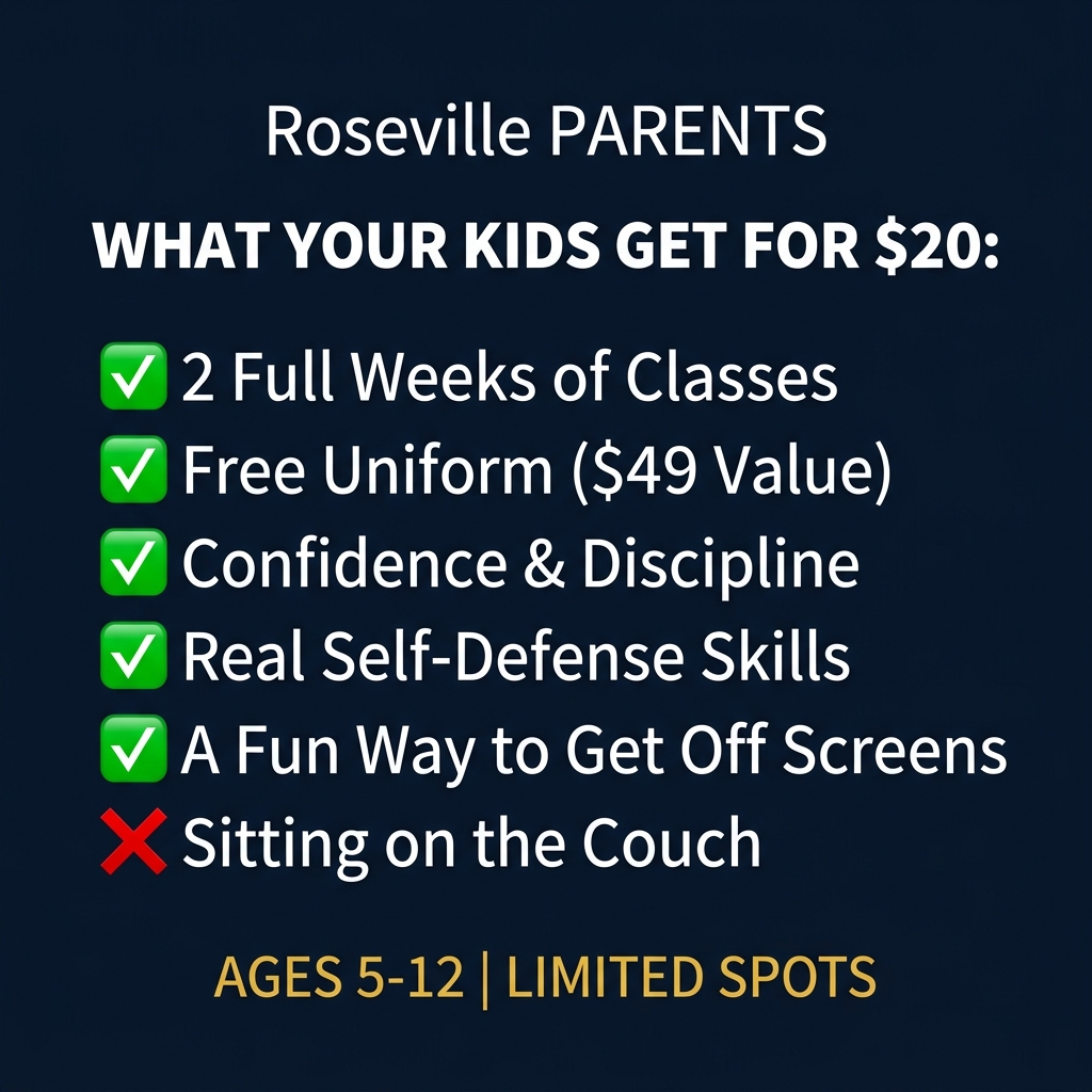Roseville Academy - Family Taekwondo Facebook ad: Family Martial Arts!