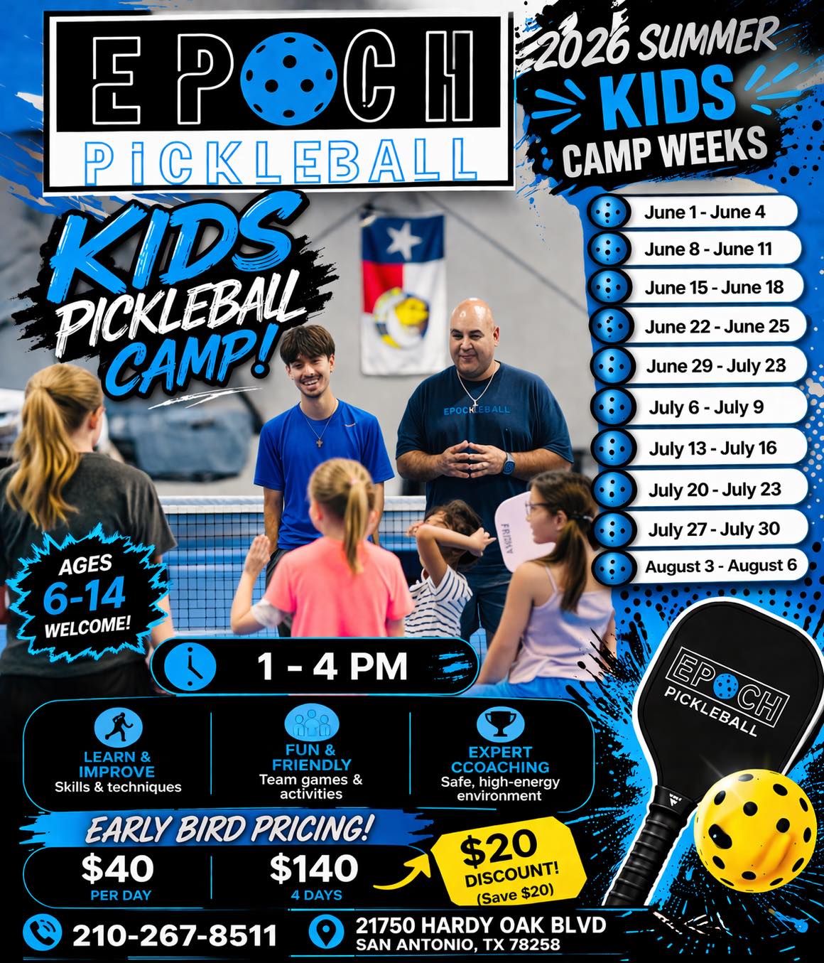 Epoch Pickleball Facebook ad: Summer Camp