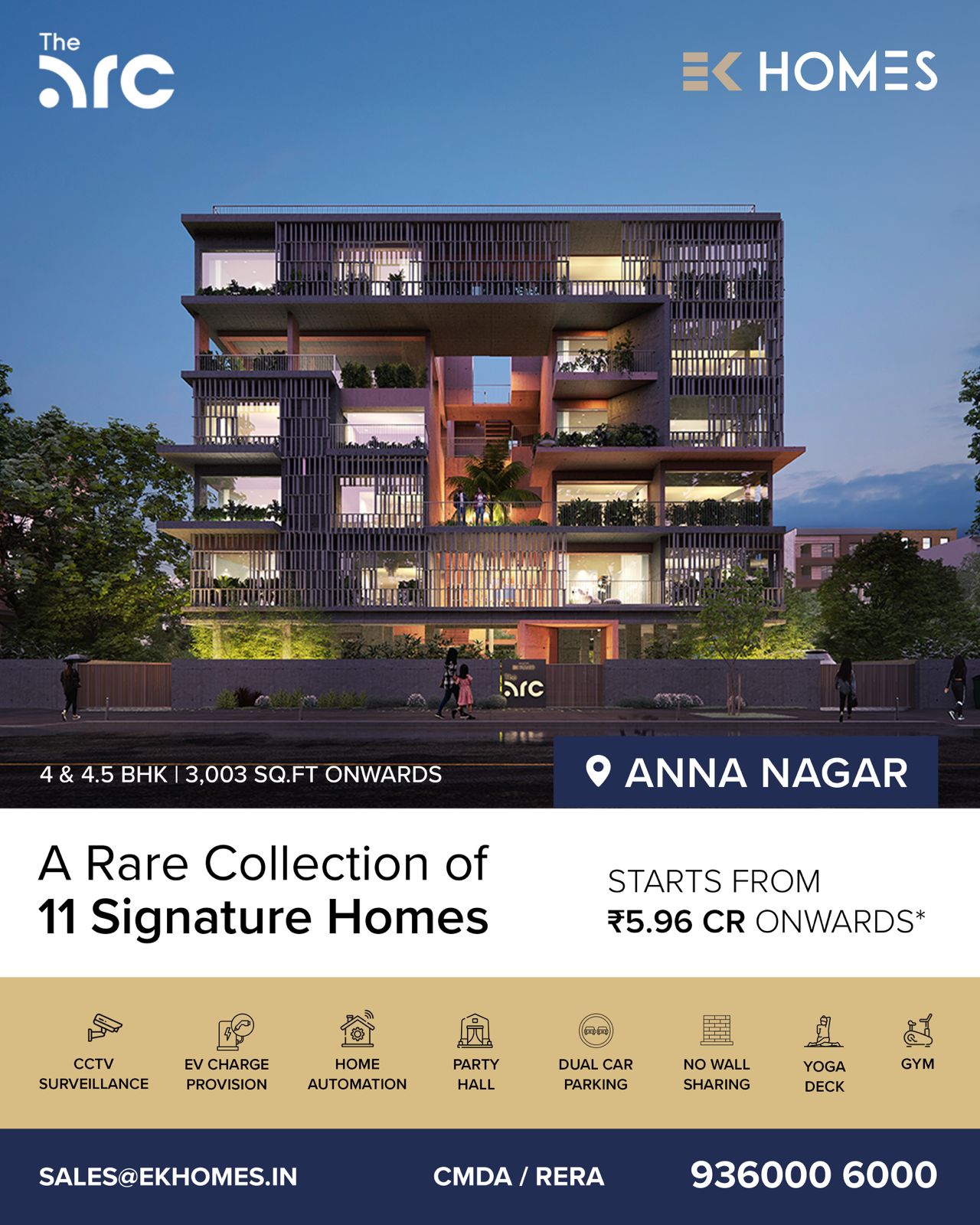 Homesbyek Facebook ad: THE ARC, ANNA NAGAR, Where Address Becomes Privilege.