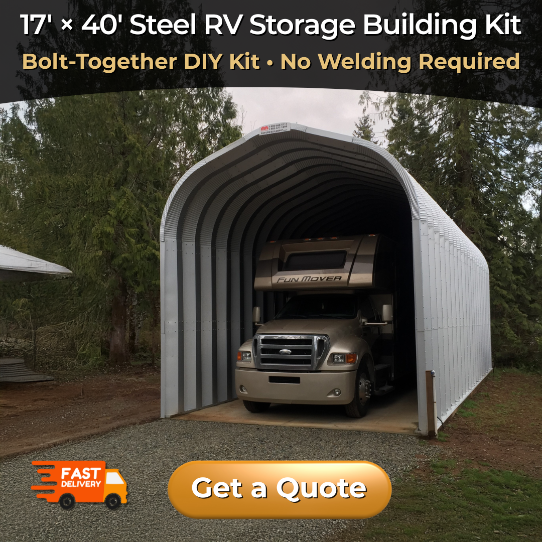 Future Buildings Facebook ad: Steel RV & Boat Storage Buildings | Bolt-Together DIY