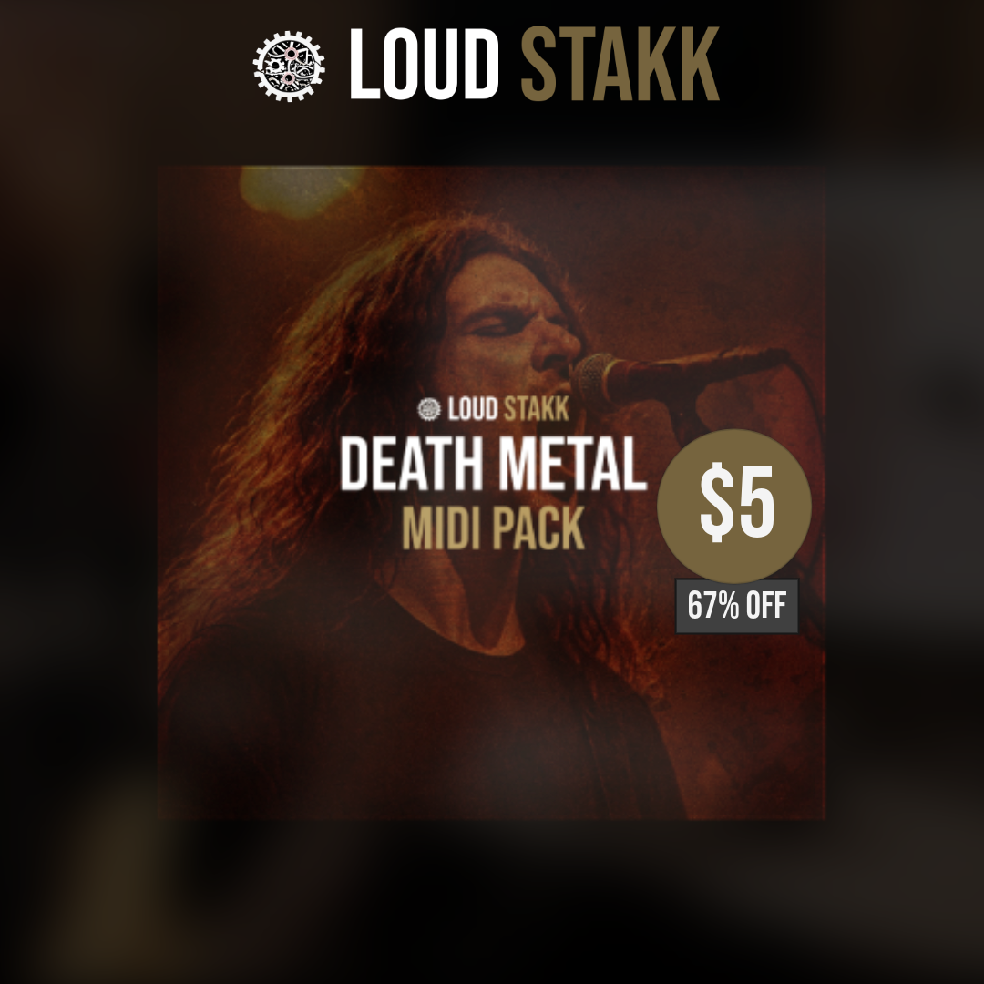 Loudstakk Facebook ad: DEATH METAL MIDI PACK, $5