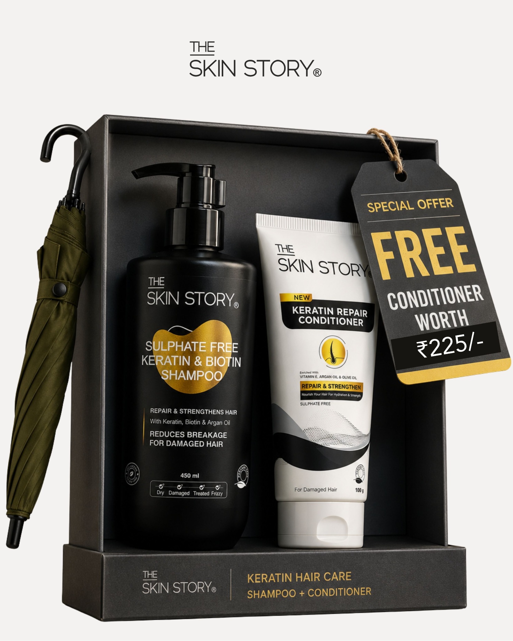 The Skin Story Facebook ad: Sulphate Free Keratin Shampoo - Damage Repair