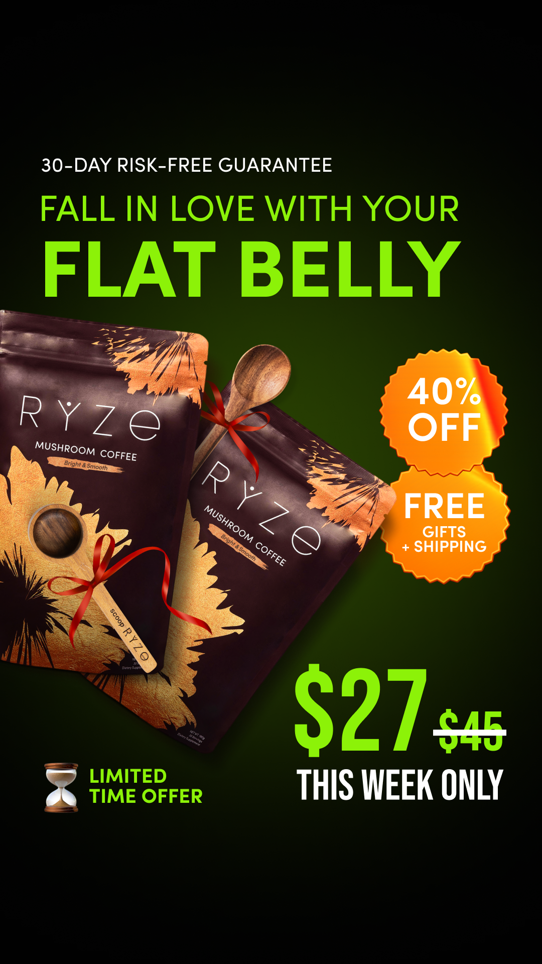 RYZE Superfoods Facebook ad