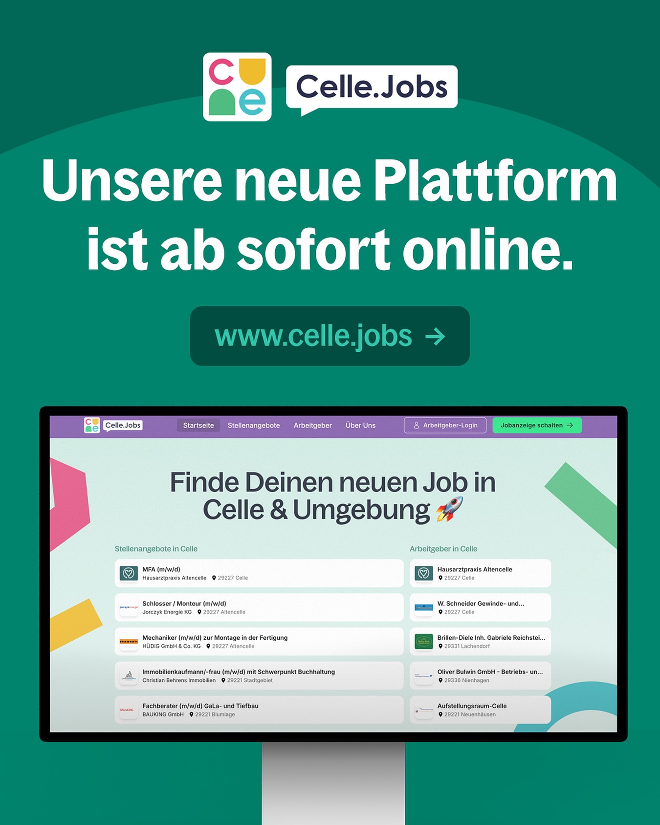 Celle.Jobs Facebook ad: Celle.Jobs | Deine Jobplattform für Celle & Umgebung.