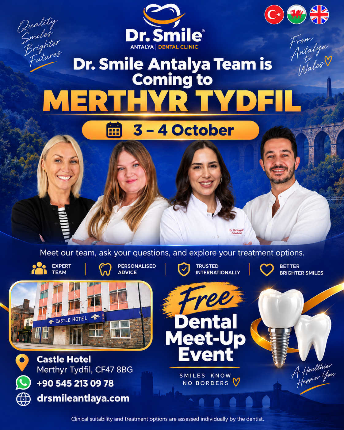 Dr Smile Antalya Dental Clinic Facebook ad: Merthyr Tydfil Meet-up | 3-4 October