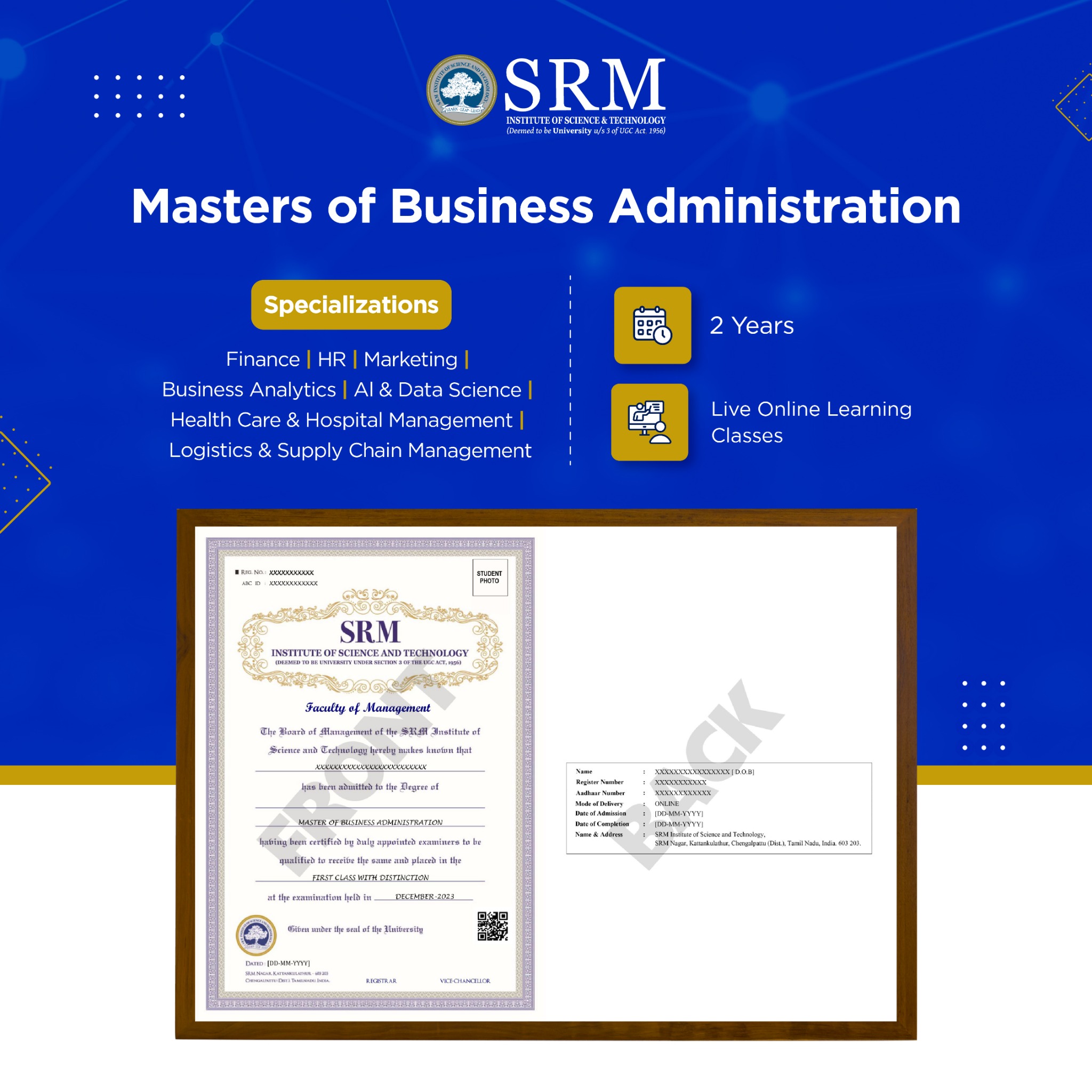 SRM Online Education Facebook ad
