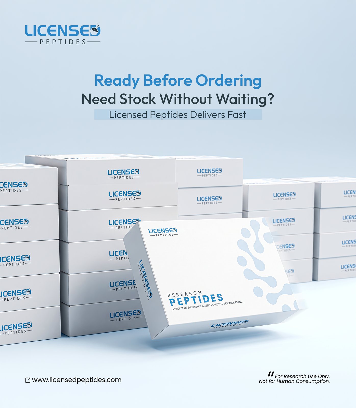 Licensed PeptideResearch Facebook ad: EVERY PEPTIDE DISCOUNTED, SALE ENDS SOON