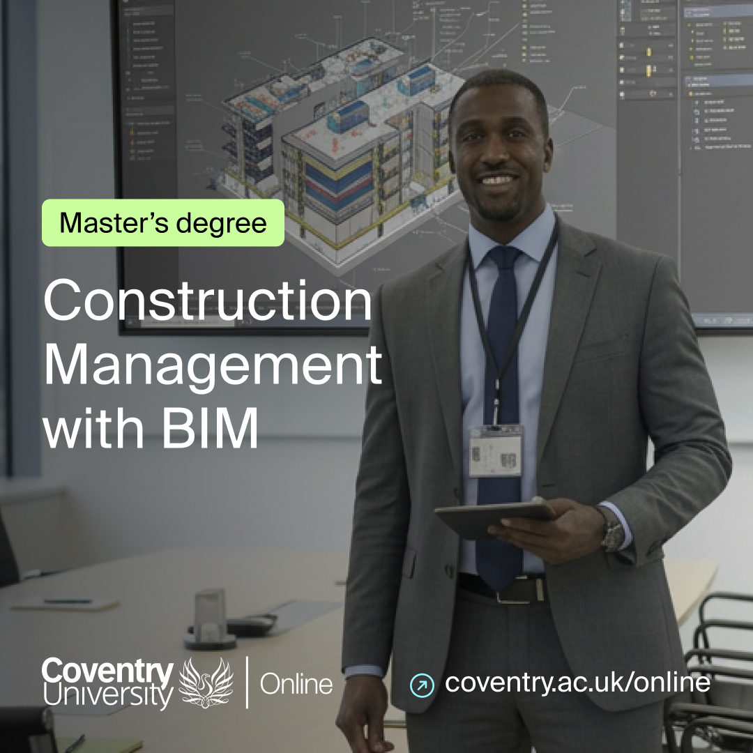 Coventry University Online Facebook ad: Master’s in Construction BIM