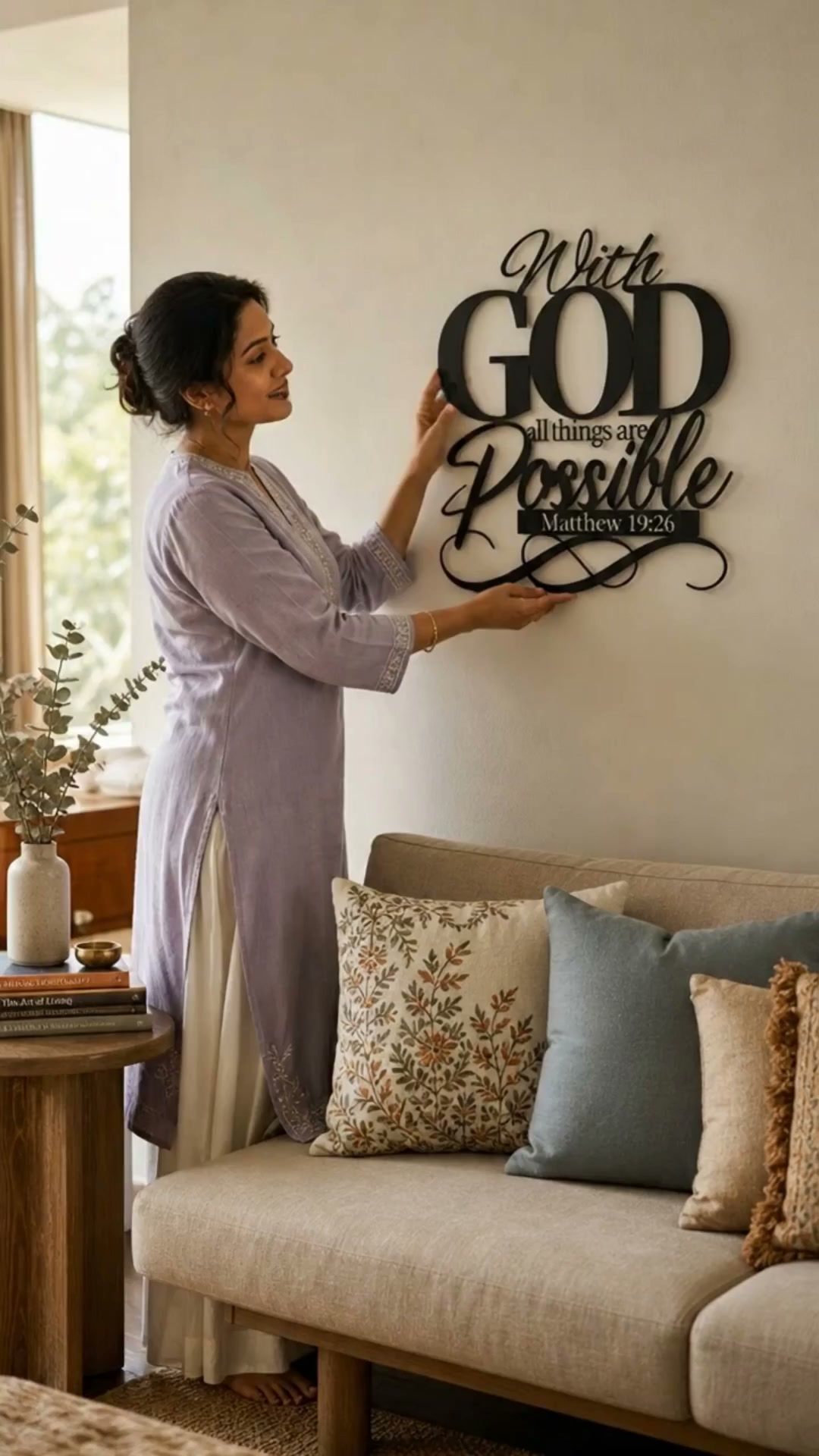 Divya Arts Facebook ad: With God All Things Are Possible Metal Wall Art