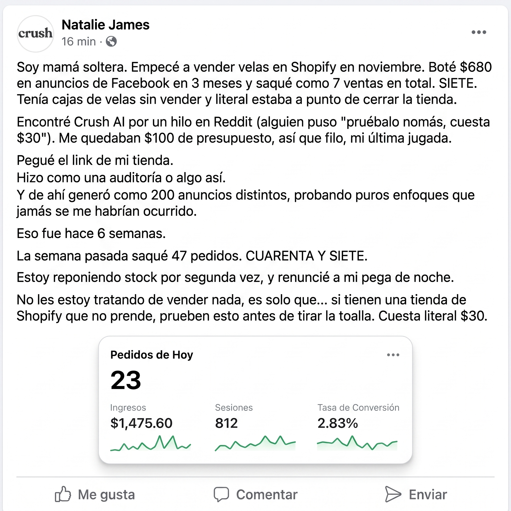 trycrush.ai Facebook ad