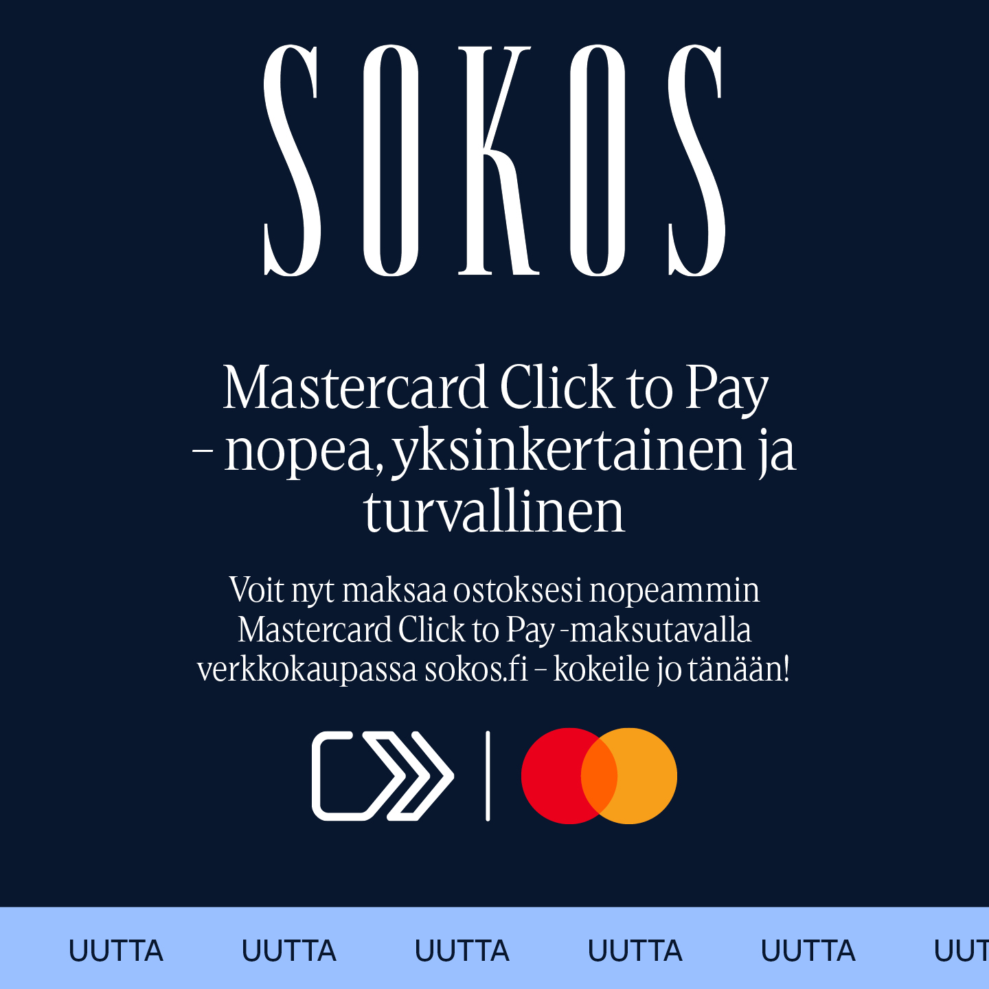 Sokos Facebook ad: Aktivoi Mastercard Click to Pay verkkokaupassa sokos.fi ja…