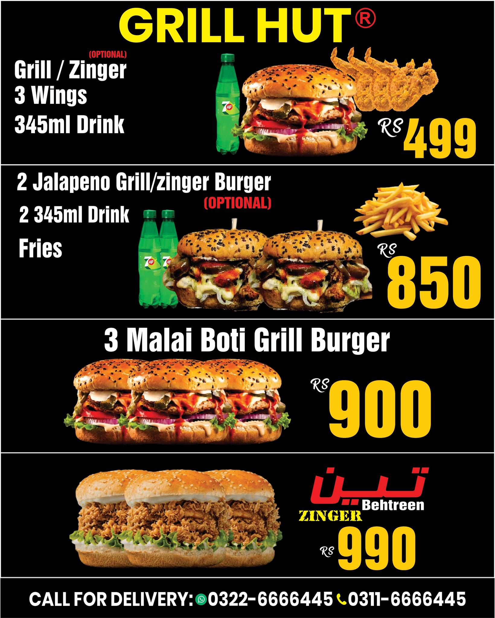 Grill Hut Facebook ad: Apni cravings ko mitaein Grill Hut ke saath!