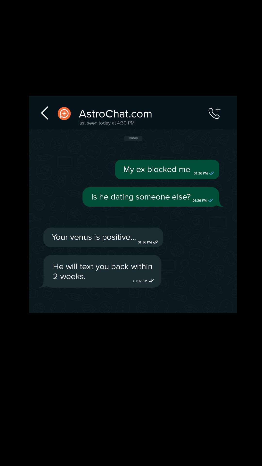 AstroChat.com Facebook ad from Nov 14, 2025