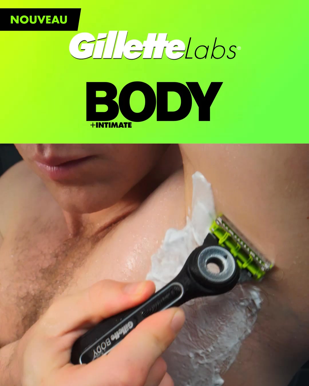 Gillette France Facebook ad: Rasoir GilletteLabs Body