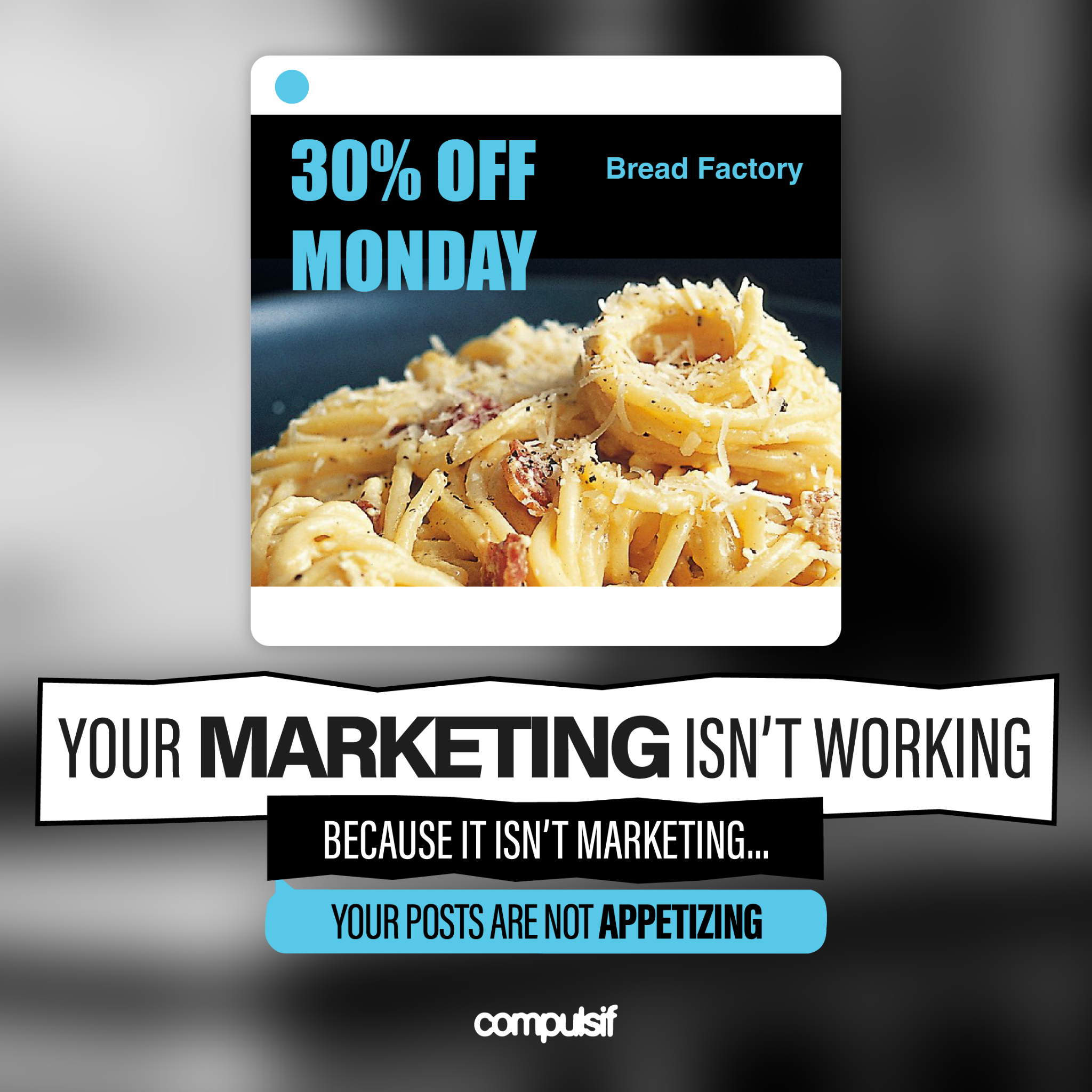 Compulsif Media Facebook ad: Stop Confusing Posting with Social Media Marketing