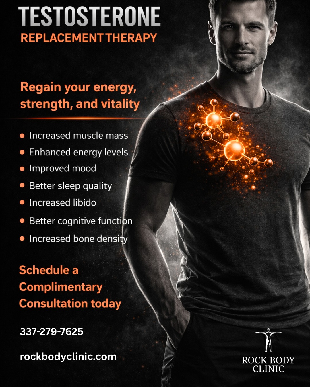 Rock Body Clinic Facebook ad: Avoid settling for fatigue.