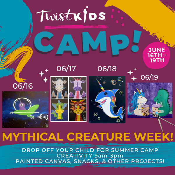 Painting with a Twist Facebook ad: DROP OFF KIDS CAMP