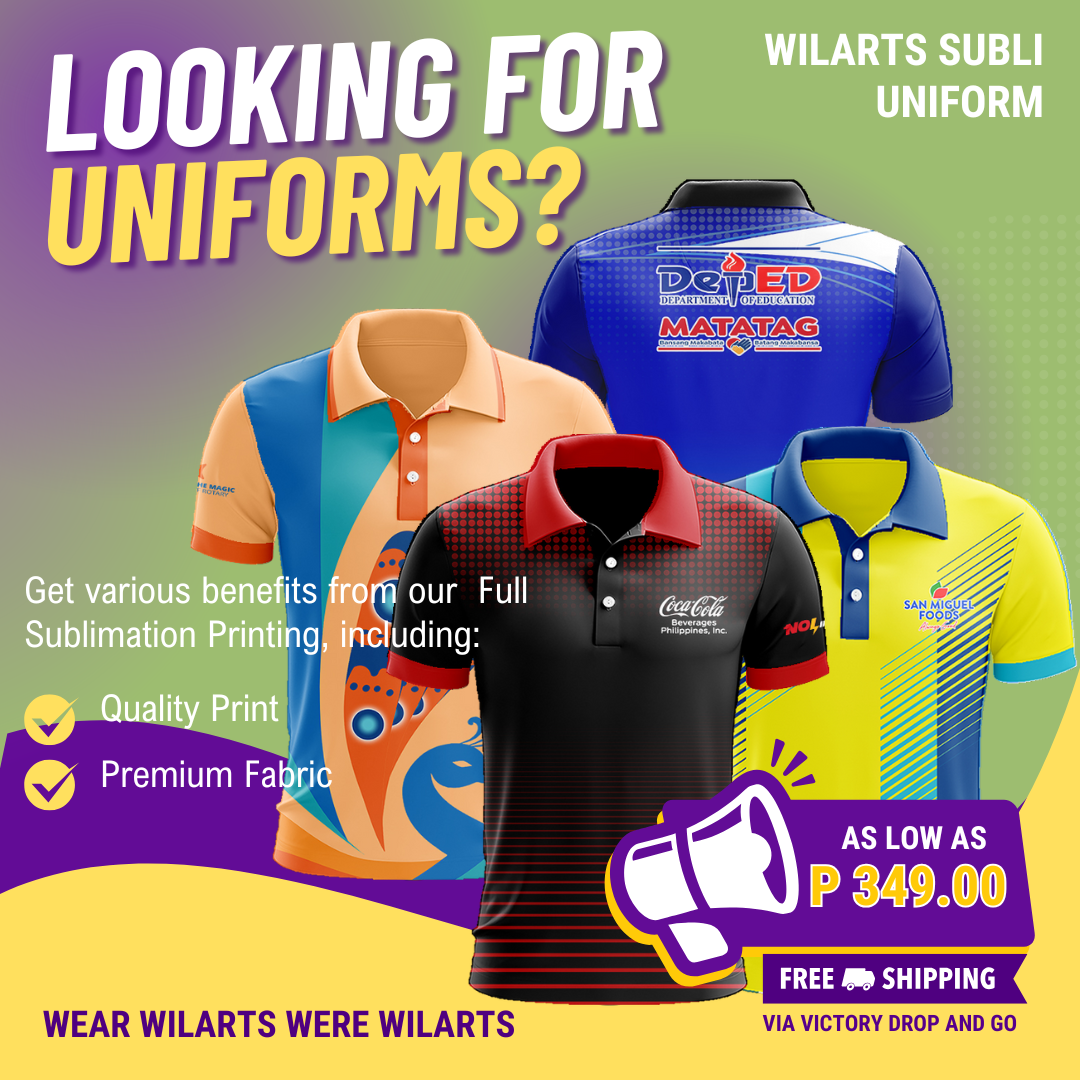 Wilarts Uniform, Printing, Garments, Embroidery & Full Sublimation Facebook ad: As low as 349