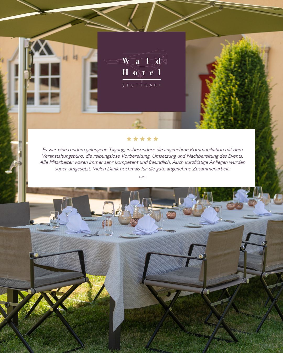 Waldhotel Stuttgart Facebook ad: Euer Meeting im Grünen.