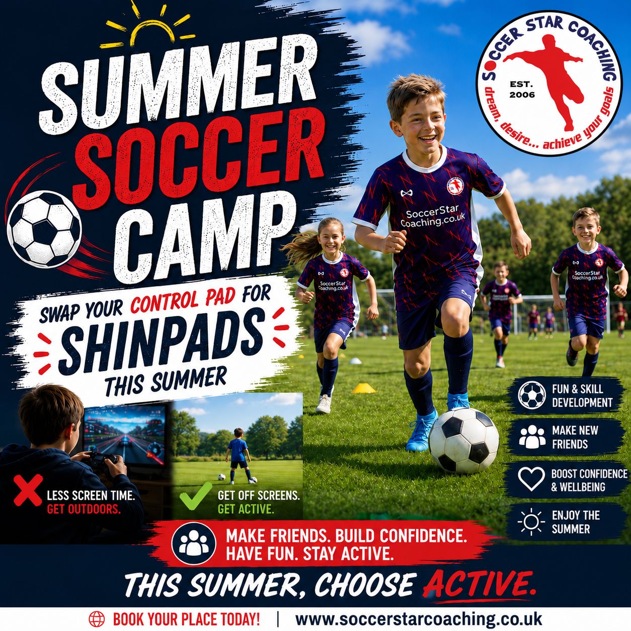 Soccer Star Coaching Facebook ad: 5 Rated On TrustPilot