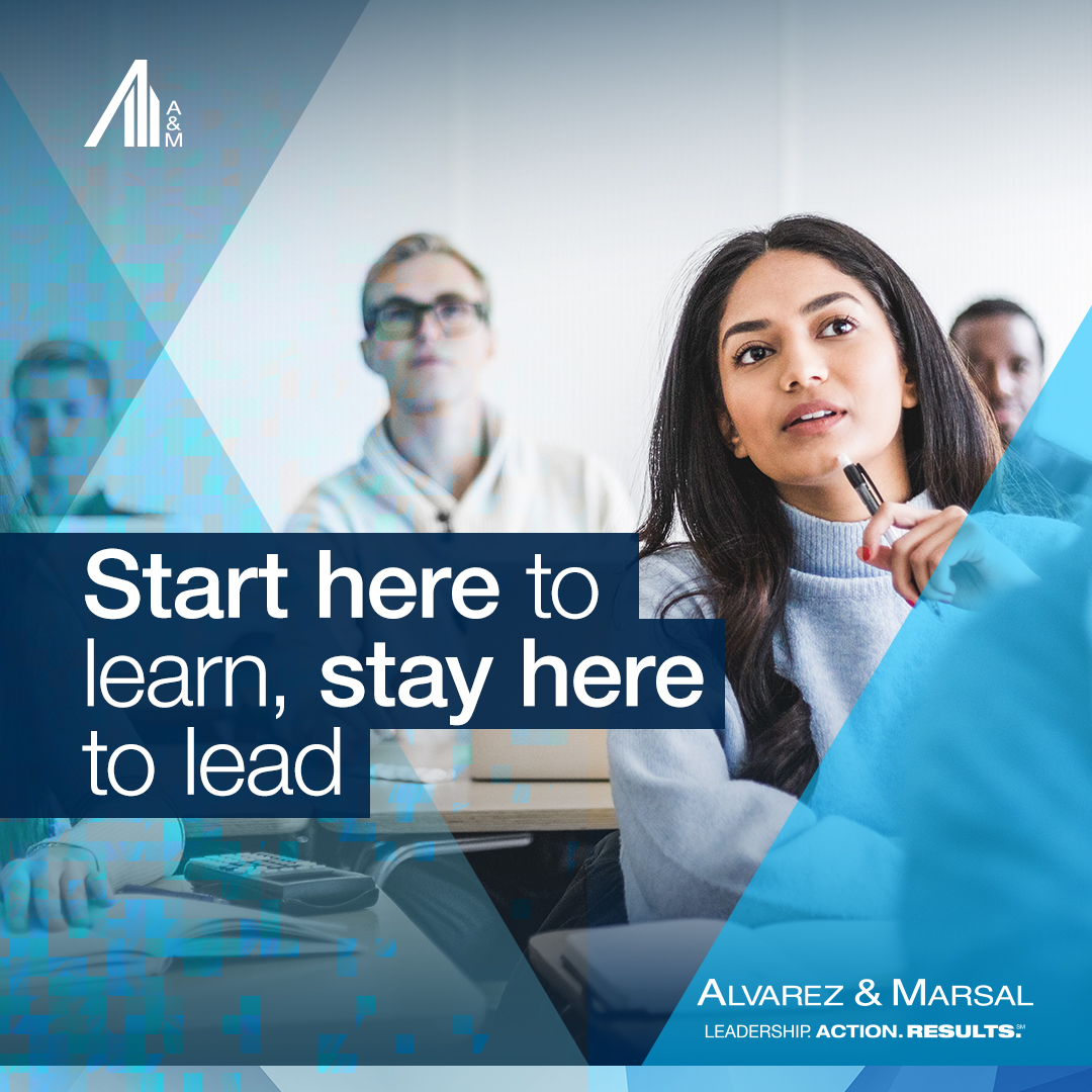 Alvarez & Marsal Facebook ad: Grow your career with purpose.