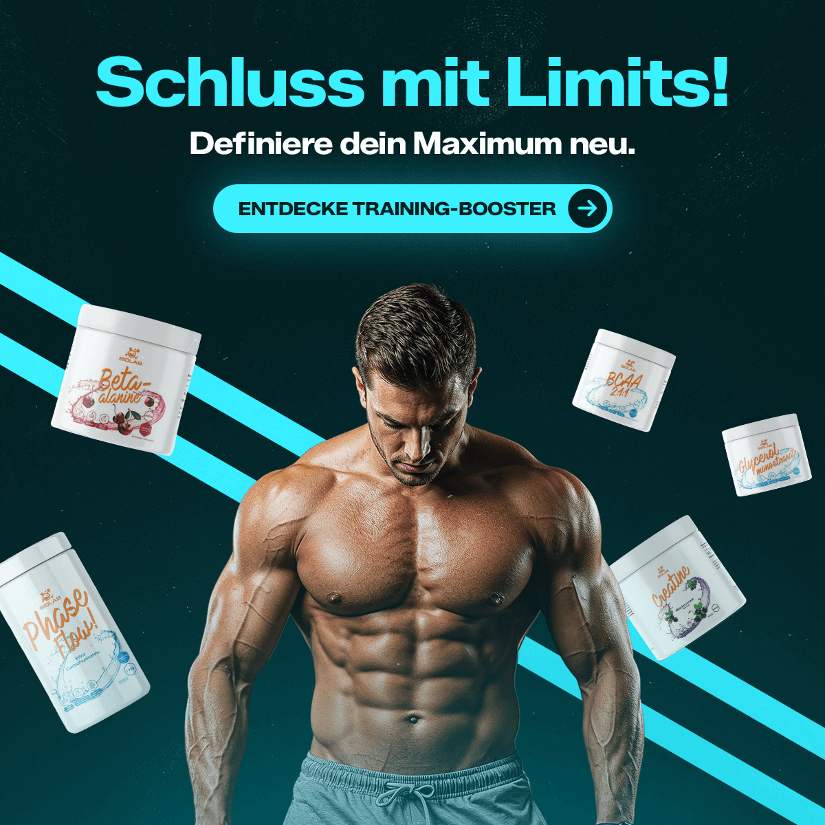 Biolabshop Facebook ad: Entdecke BIOLAB Booster