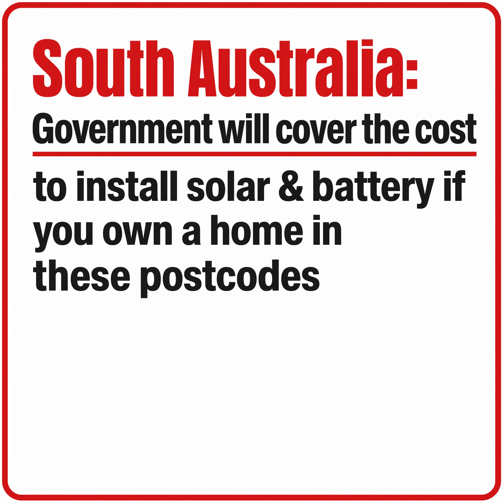 Solar & Battery - True Compare Facebook ad
