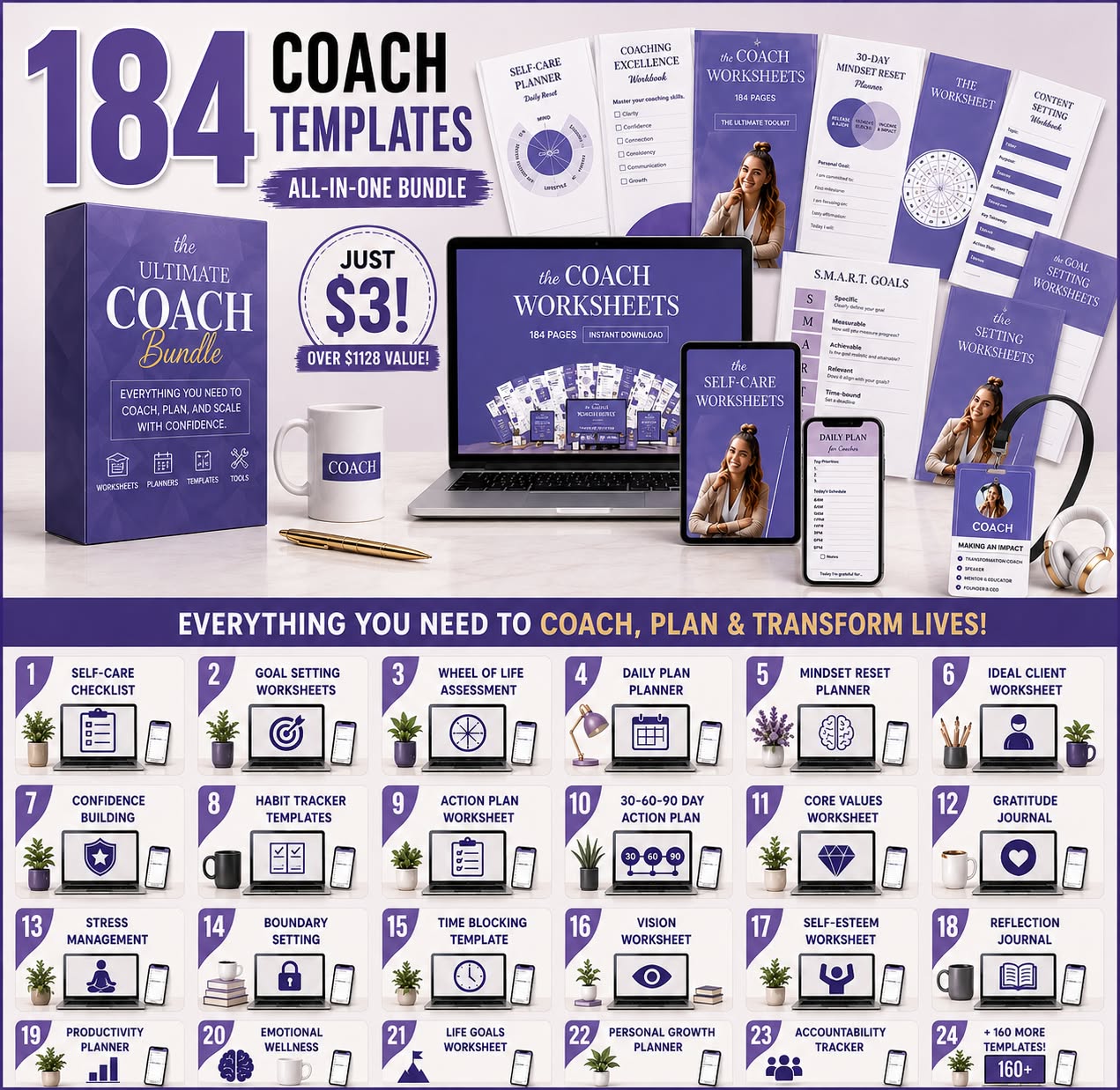 Wealth Ascension For Coaches & Entrepreneurs Facebook ad: 184 Coach Templates Jus $3