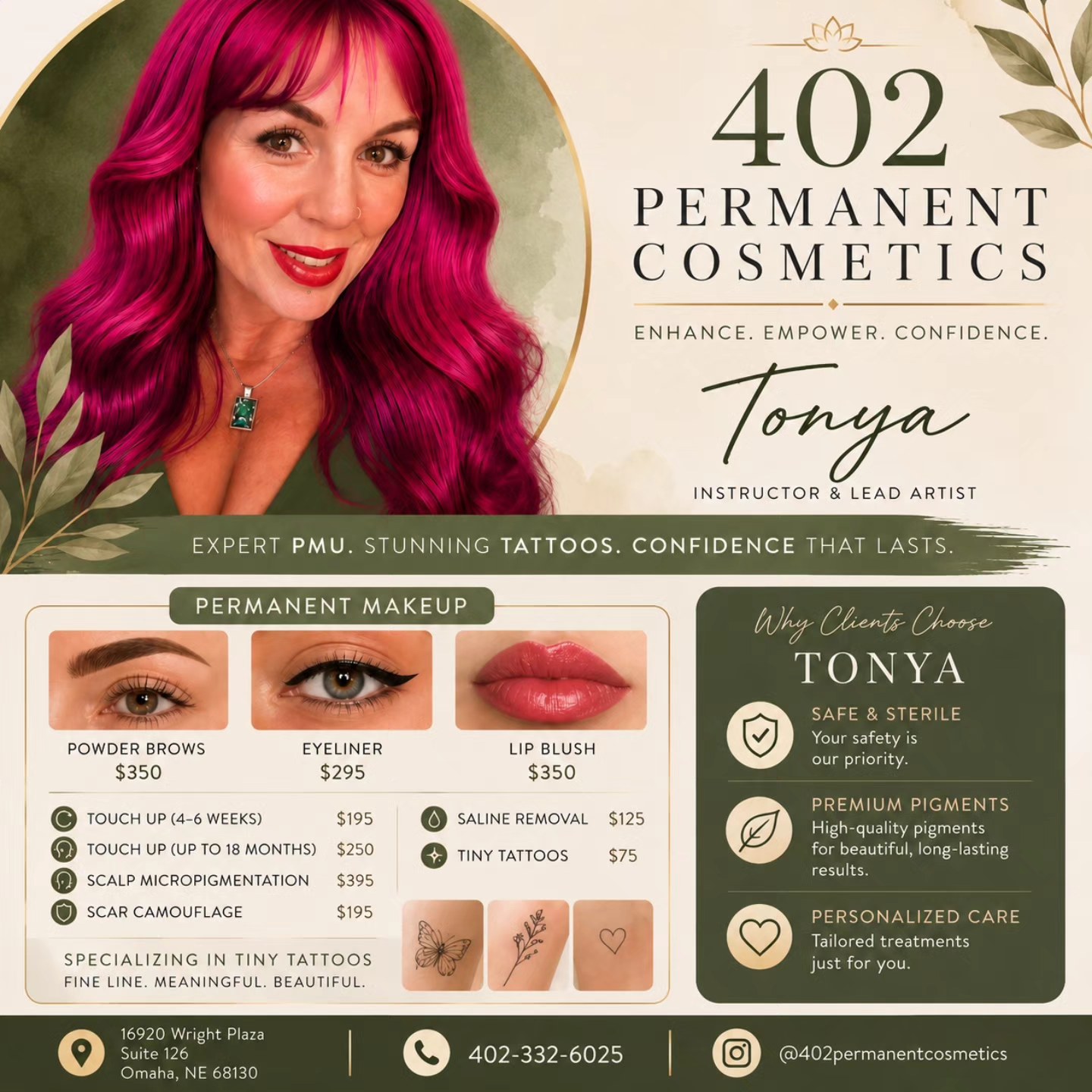 402 Permanent Cosmetics Facebook ad: Meet Tonya