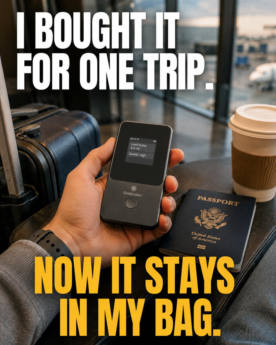 Globlinker Facebook ad: Portable WiFi + FREE Lifetime Data
