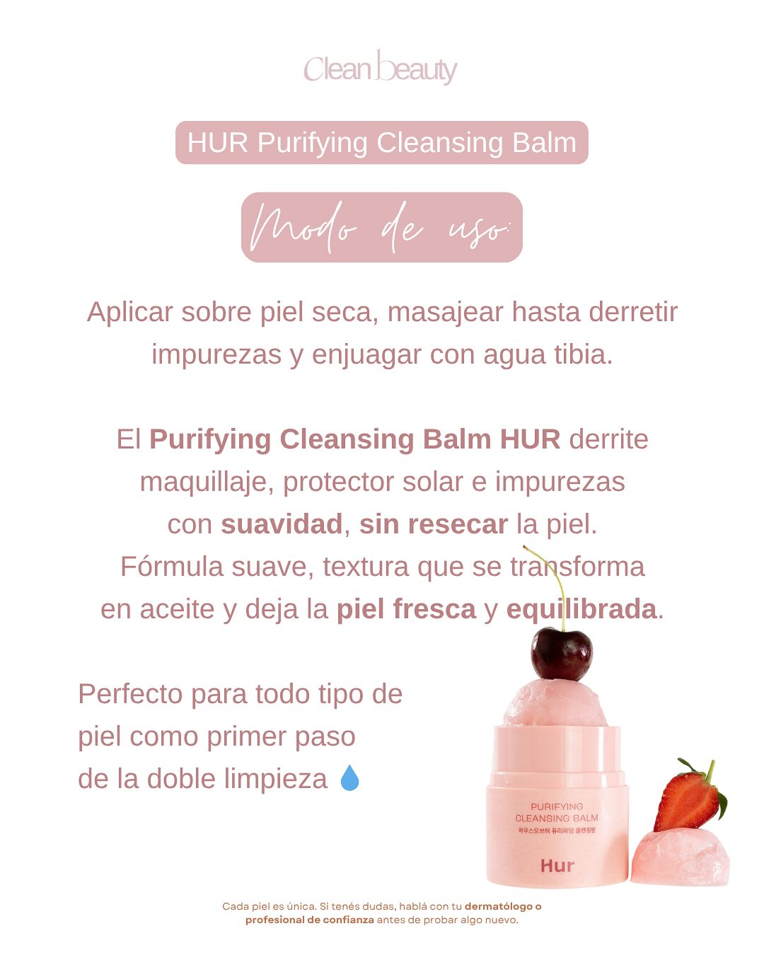 Clean Beauty Facebook ad: Decile adiós al maquillaje y a las impurezas…