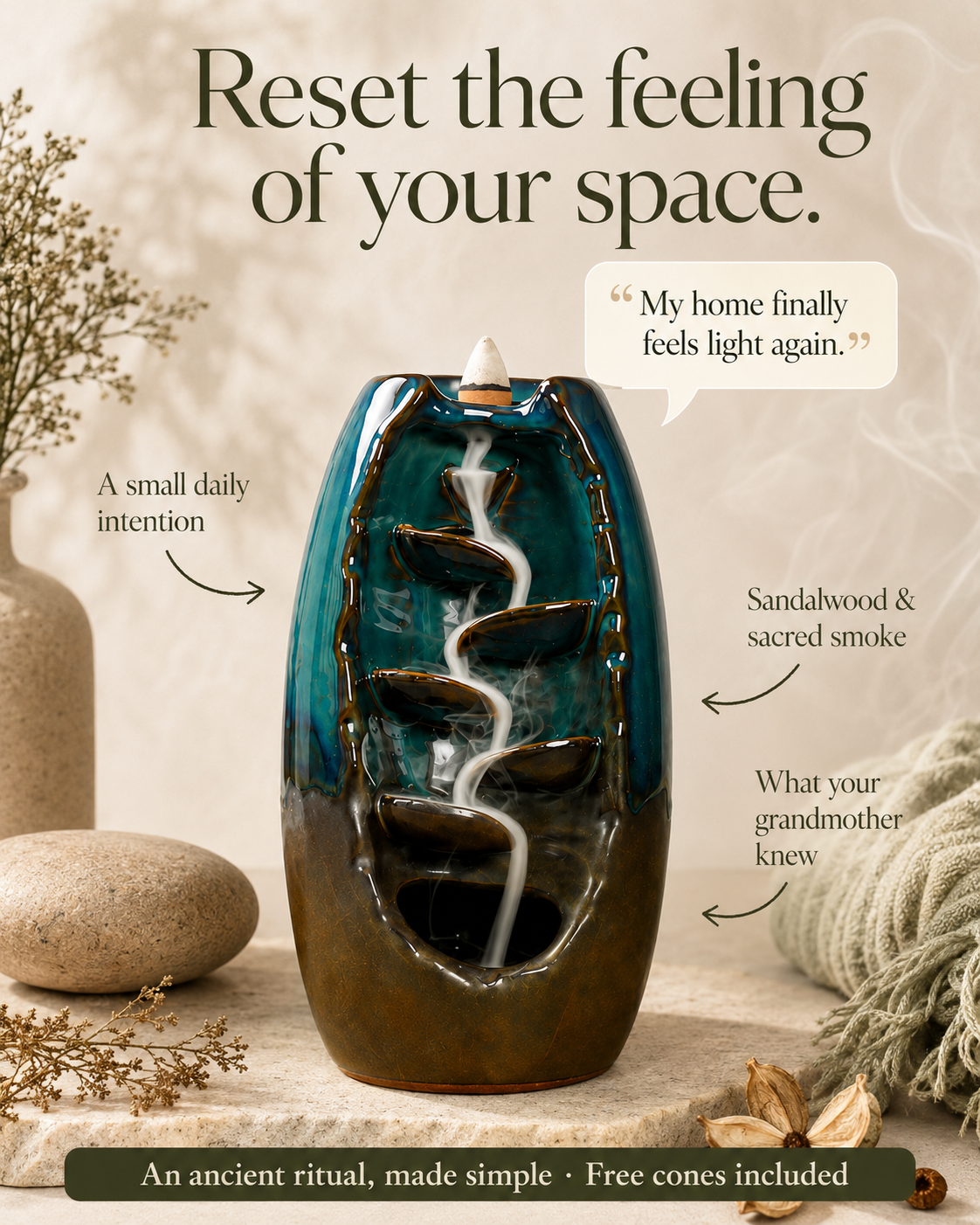 Rituals Zen - Backflow Incense Burners Facebook ad from Sep 1, 2026