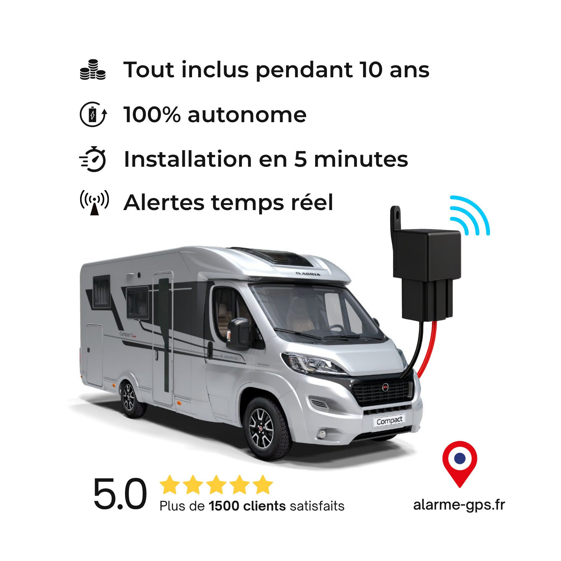Alarme GPS Facebook ad: Traceur GPS X-Camper