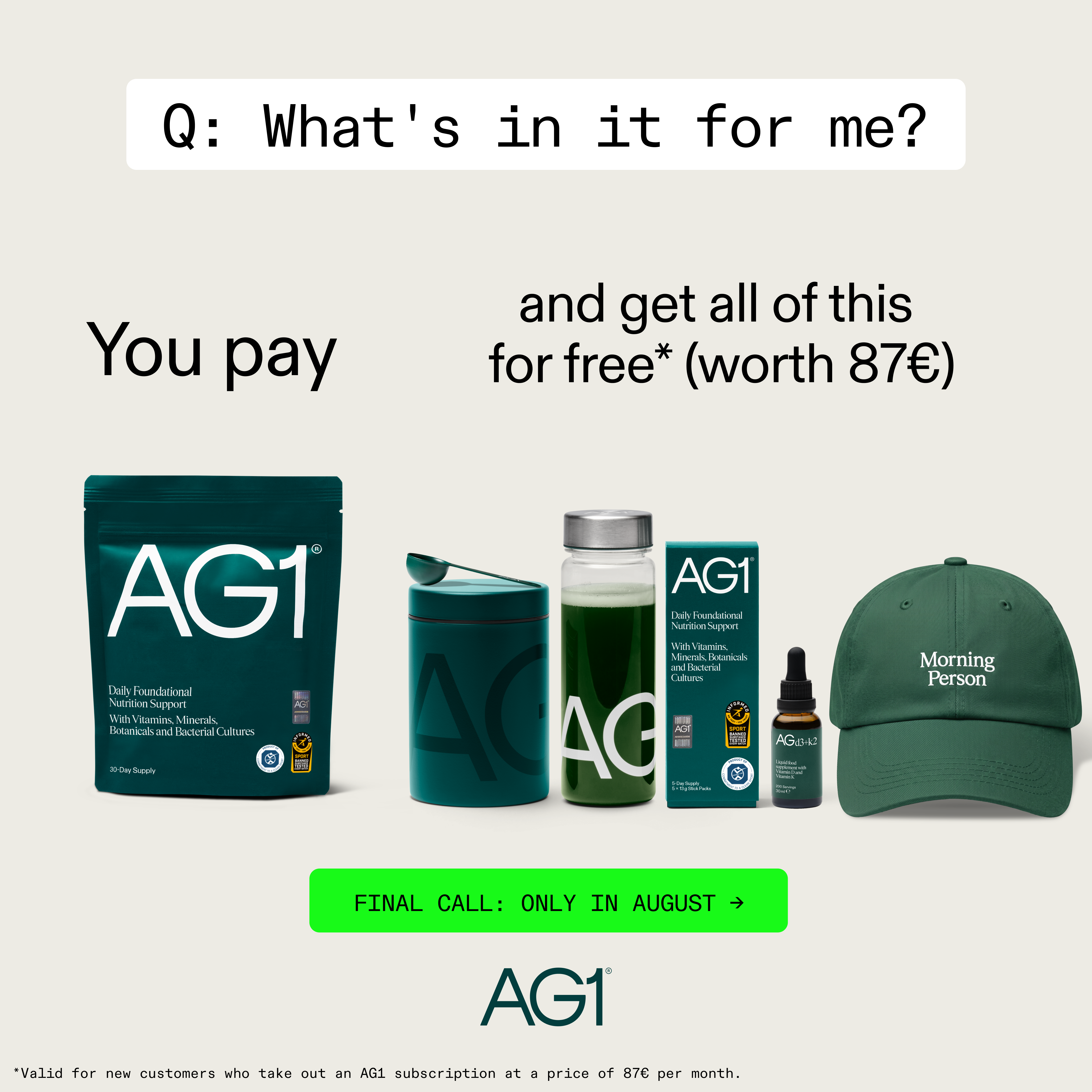 AG1 by Athletic Greens Facebook ad