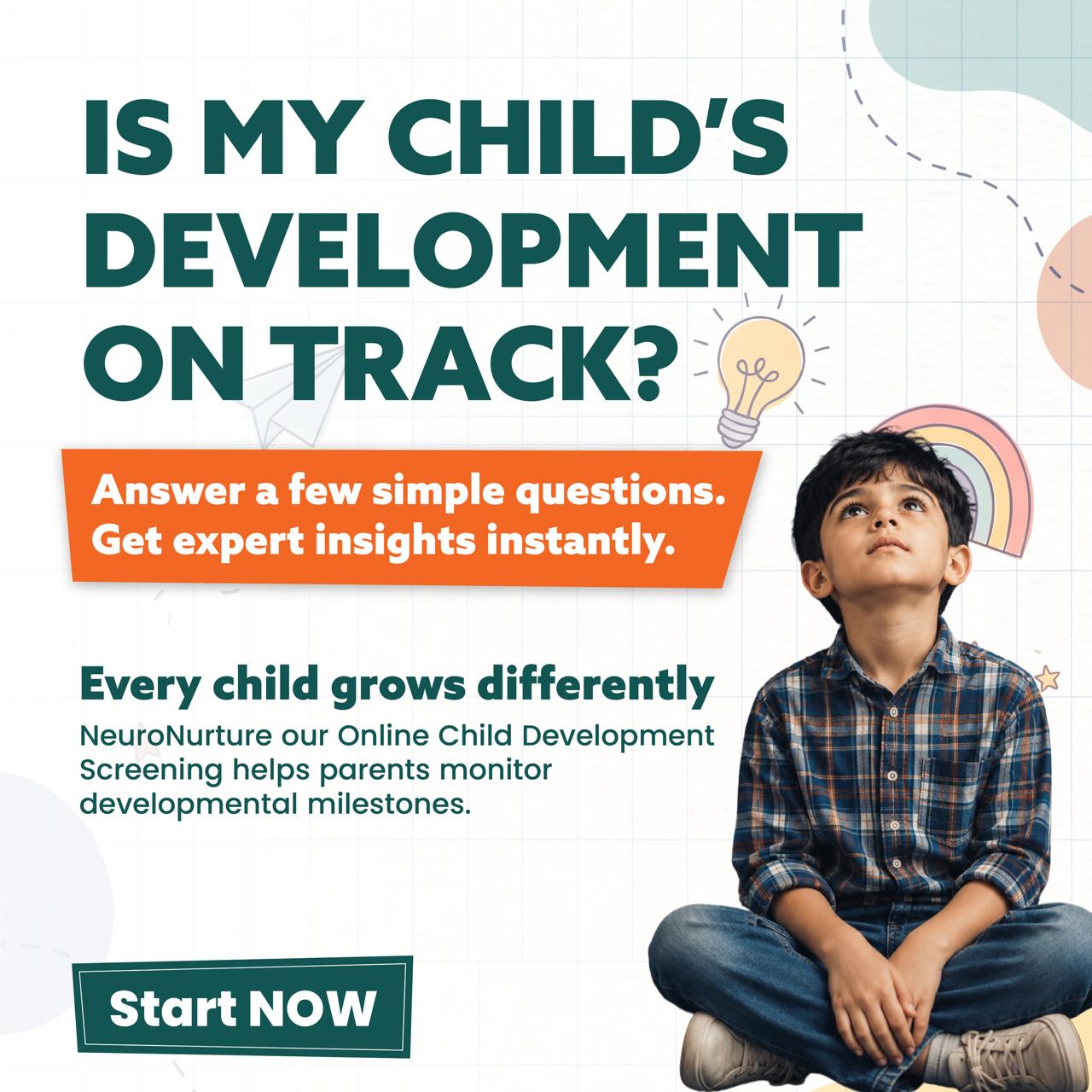 Ananya Child Development & Early Intervention Clinic Facebook ad: Free Self Assessment, Check Your Child’s Development