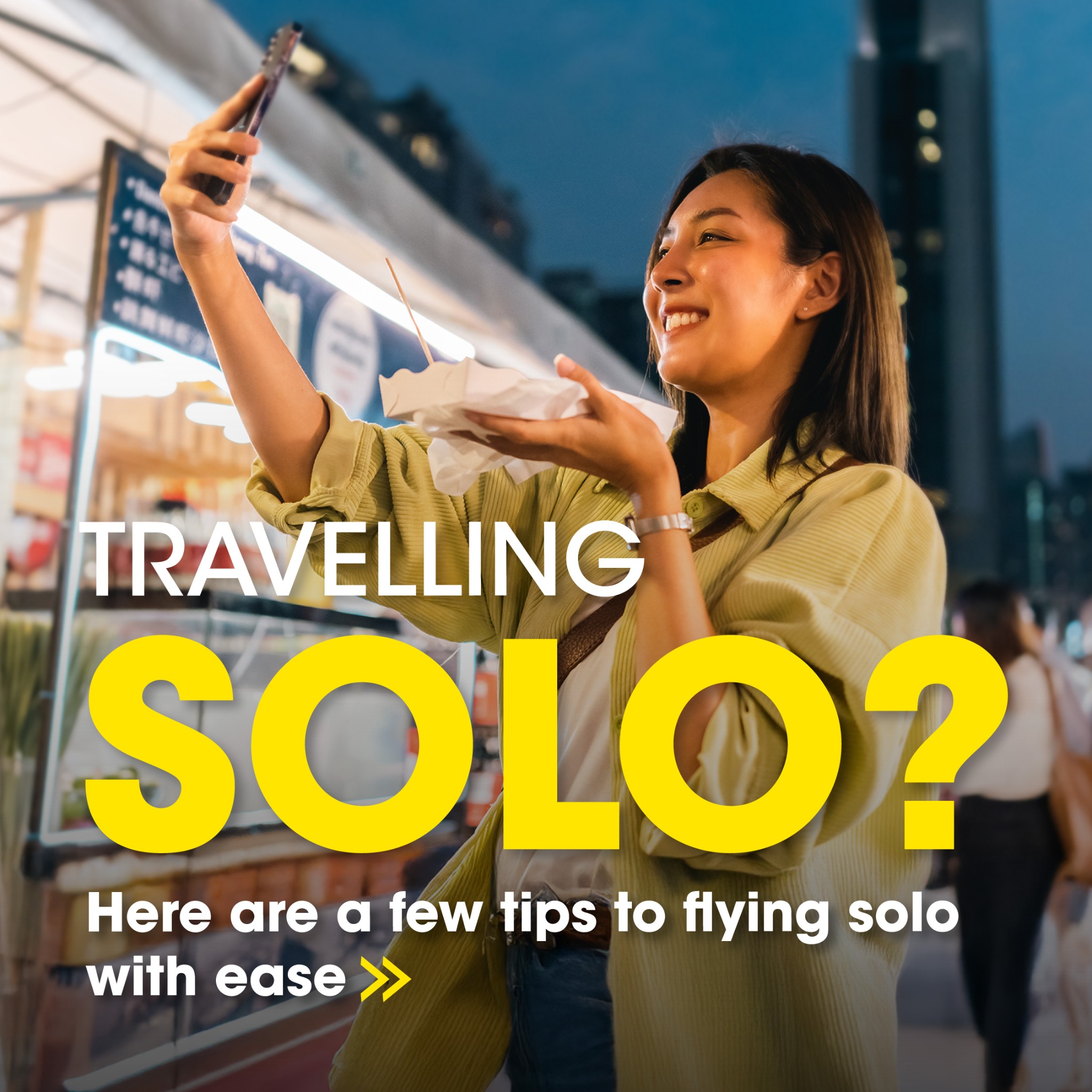 FlyScoot Facebook ad: Travelling solo doesn’t mean figuring it out alone.