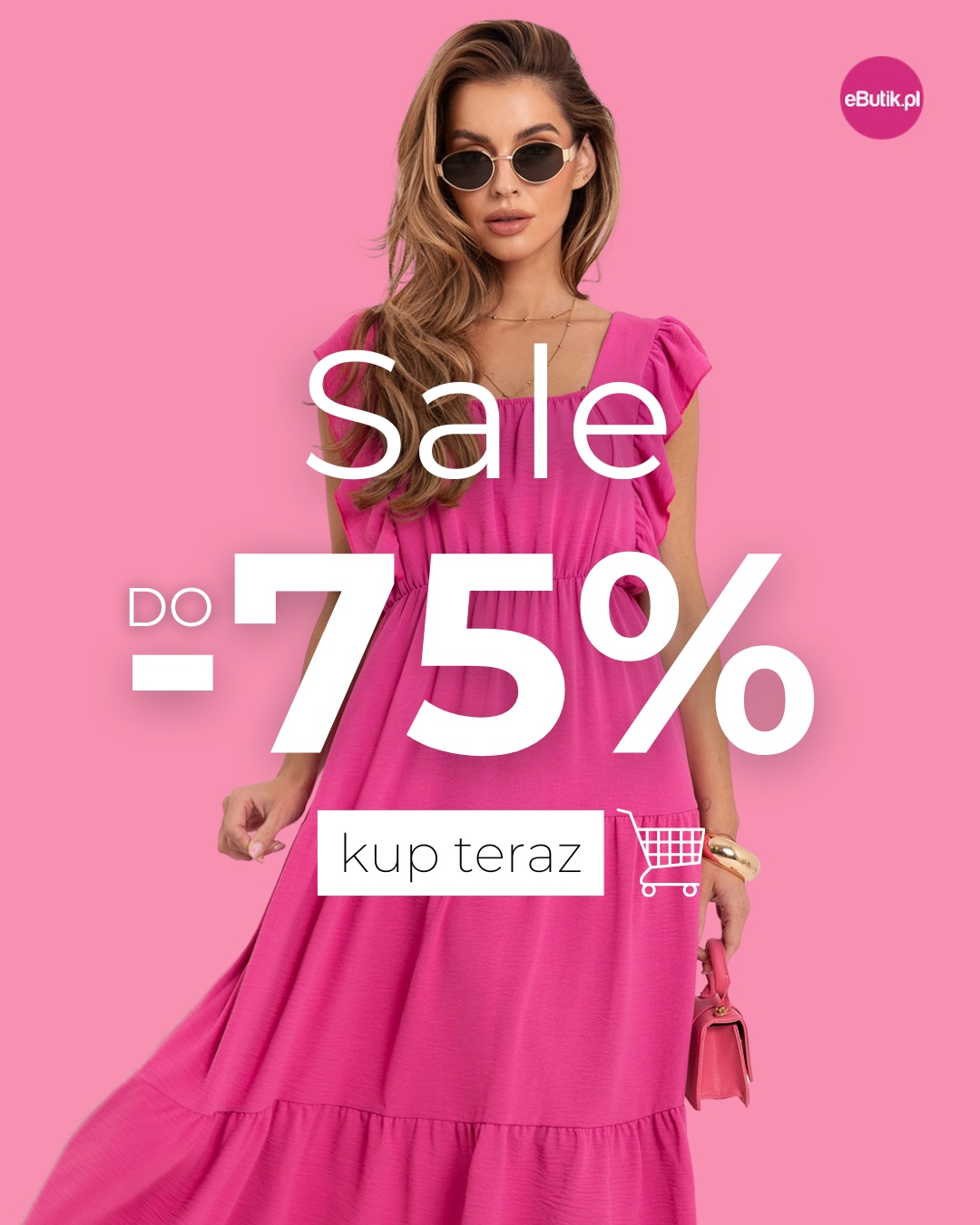 Butik Facebook ad: Jasnoniebieska letnia sukienka z falbaną