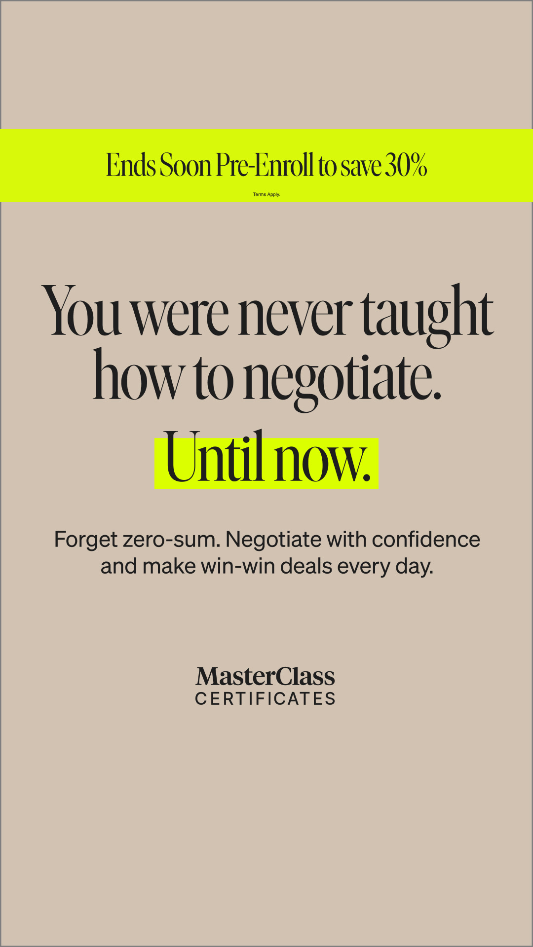 MasterClass Facebook ad