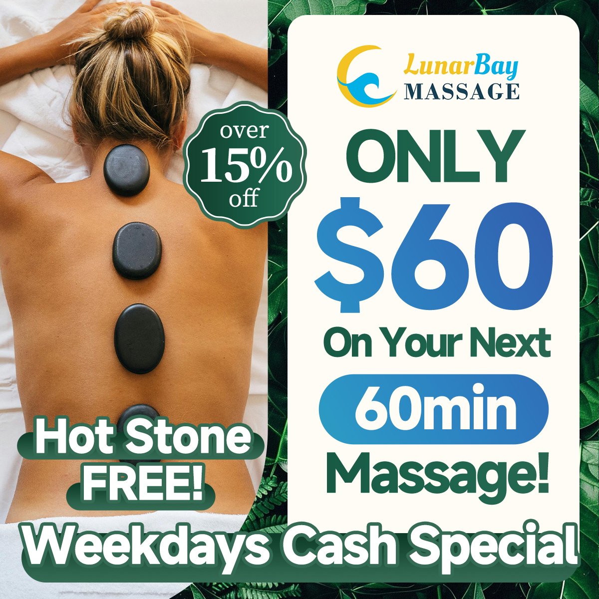 Lunar Bay Massage Facebook ad from Feb 25, 2026