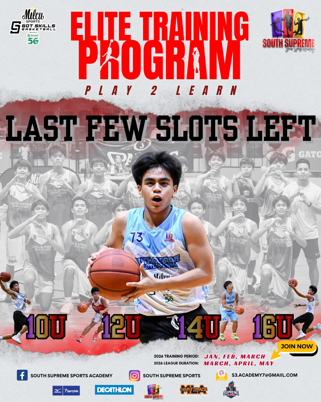SOUTH Supreme Sports Academy Facebook ad: LAST CALL: ELITE DREAM TEAM SLOTS OPEN!