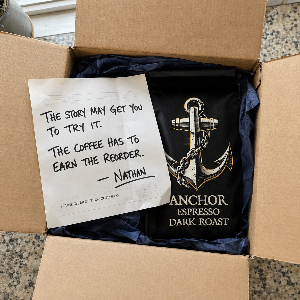 Bilge Brew Coffee Co, LLC Facebook ad: Roasted to order and shipped fresh