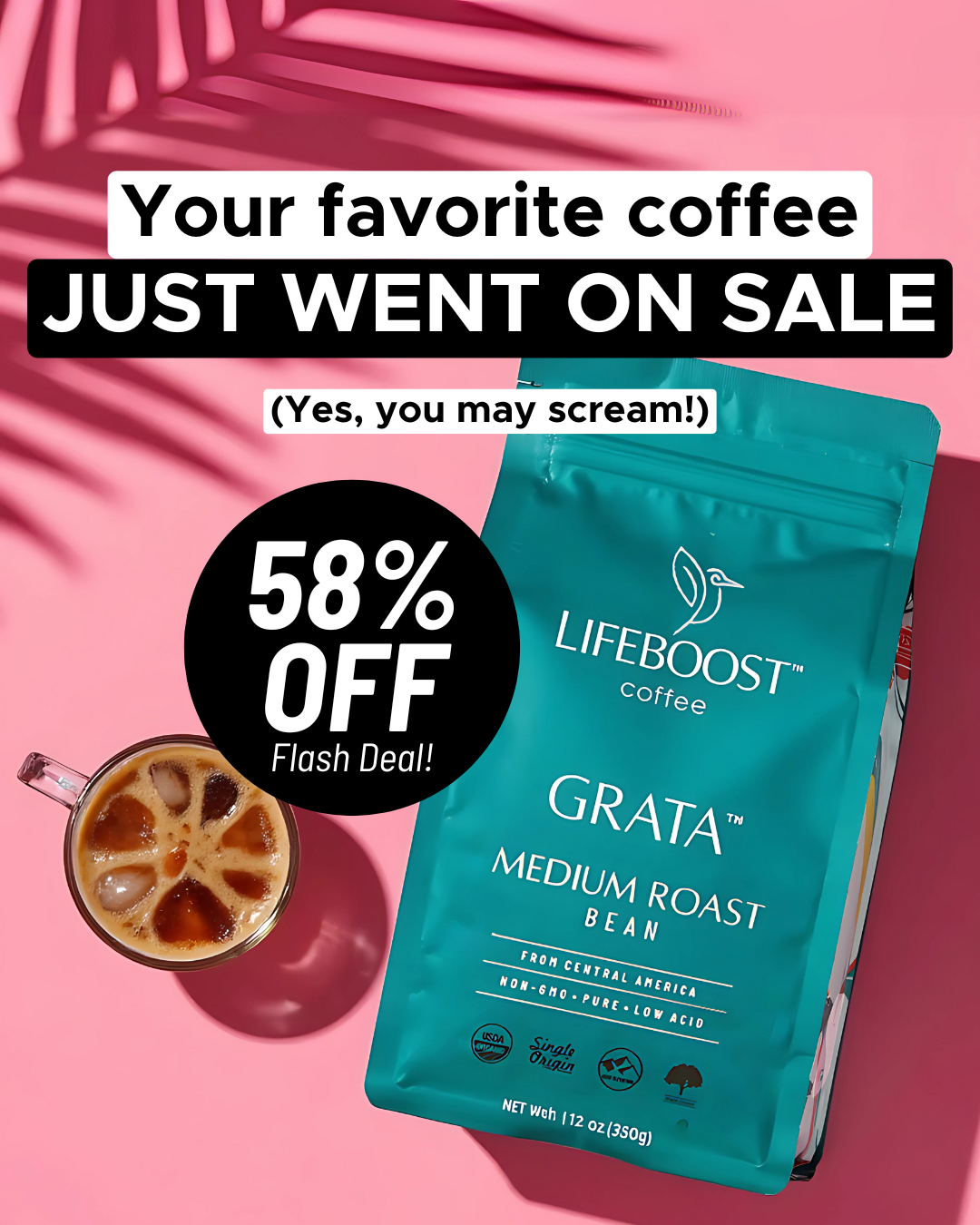 Lifeboost Coffee Facebook ad