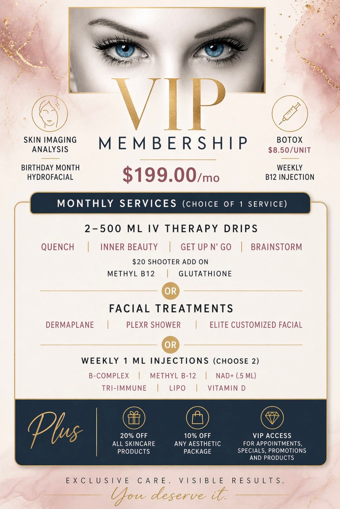 Johnsons Family Medicine and Aesthetics Facebook ad: INTRODUCING OUR VIP MEMBERSHIP