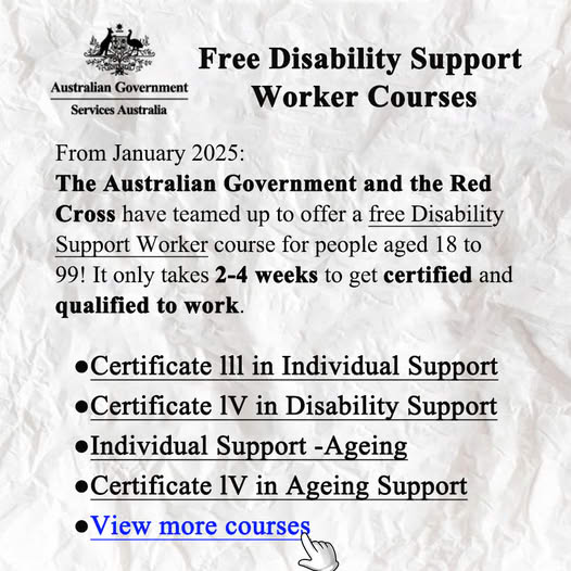 Piser Joy Brian Facebook ad: Want to Start a Stable Career in Disability Support? We'll…
