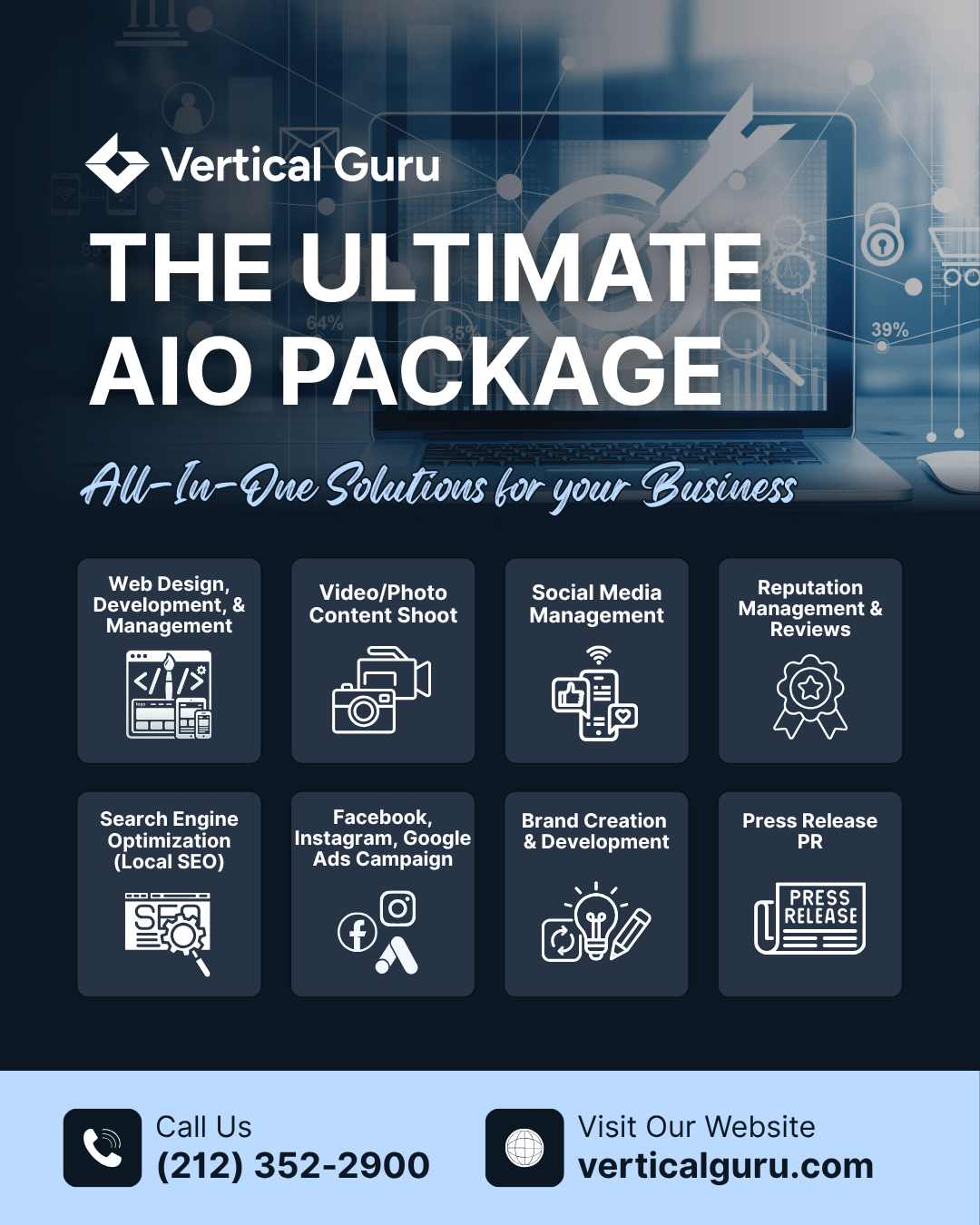 Vertical Guru Facebook ad: Build Results-Driven Marketing with Vertical Guru