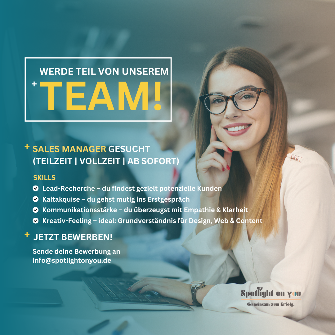 Spotlightonyou_Marketing Facebook ad: Vertriebler gesucht! (M/W/D)