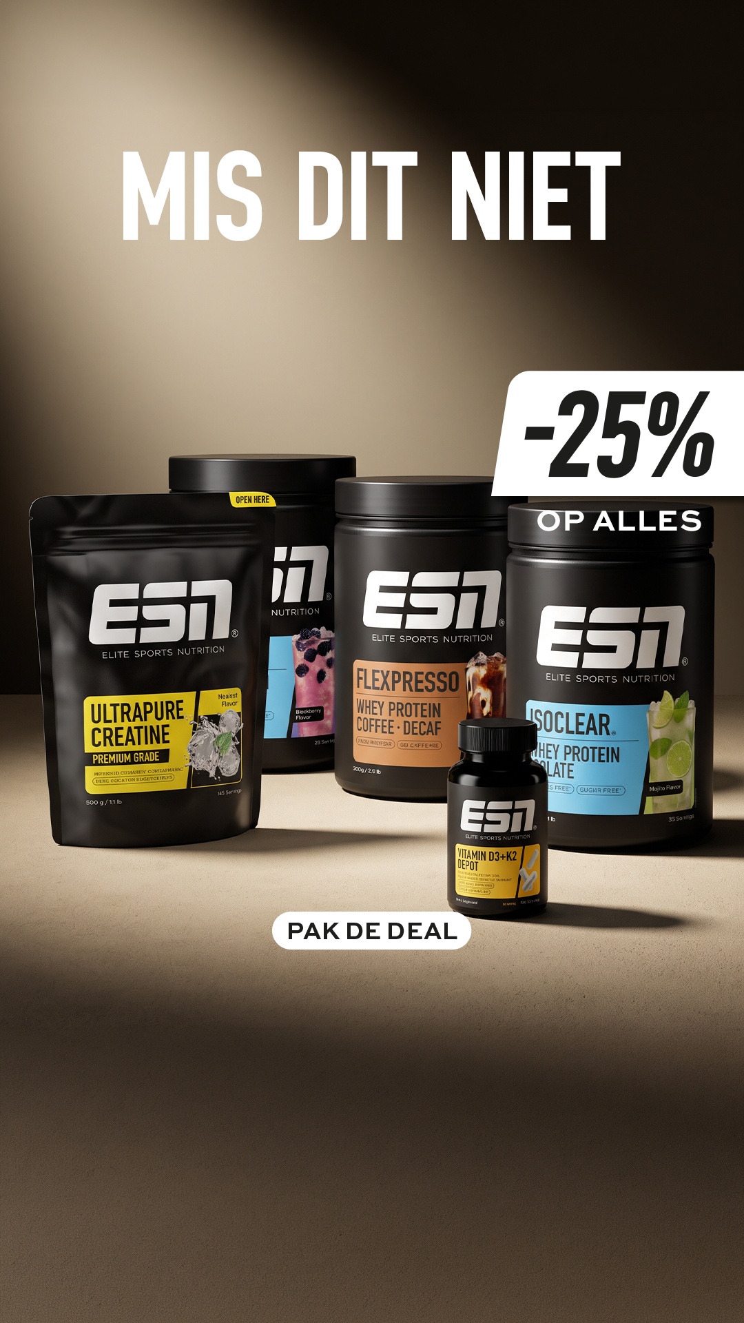ESN Facebook ad: 25% op alles