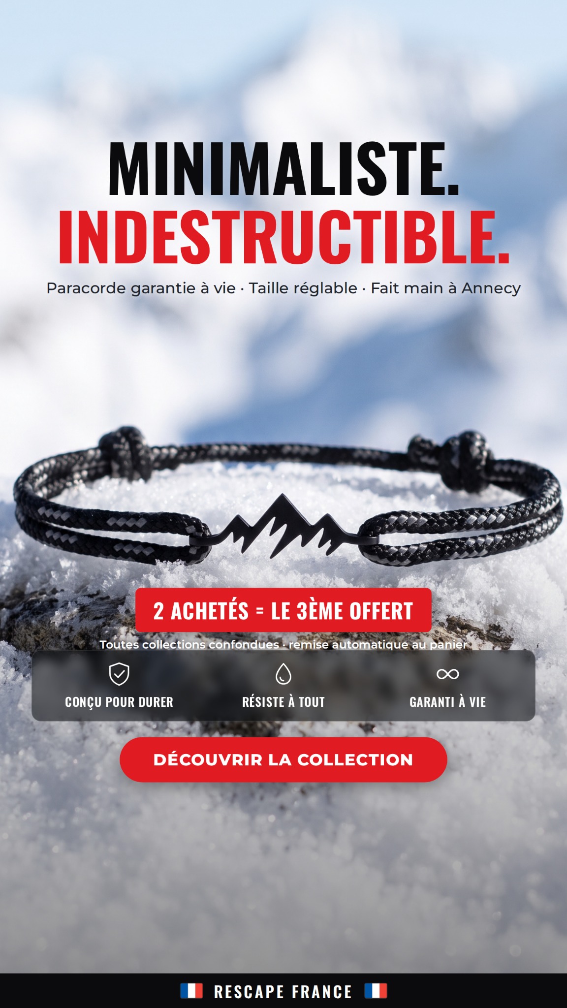 Rescapé France Facebook ad: Portez votre passion!