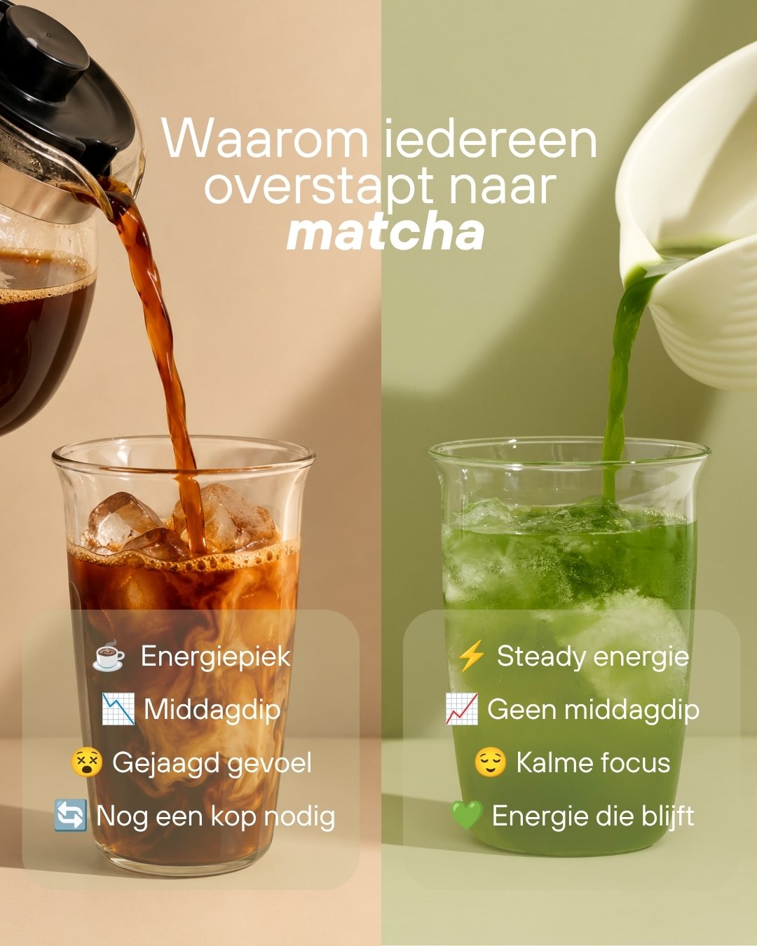 ASA Matcha Facebook ad: Stop met je derde kop koffie